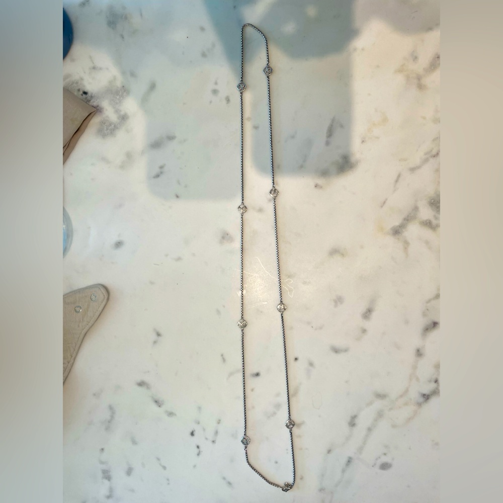 David Yurman Long DY Silver Necklace